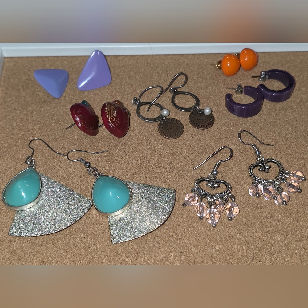 7 Pair Vintage Pierced Earrings